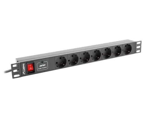 Филтър, Lanberg power distribution unit (PDU) 19"1U 10A 7 SOCKETS SCHUKO 2M, black