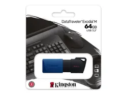 USB памет KINGSTON DataTraveler Exodia M, 64GB,USB 3.2 Gen 1, Черна