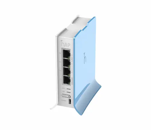 Безжичен Access Point MikroTik hAP lite RB941-2nD-TC, 32MB RAM, 4xLAN, built-in 2.4Ghz 802.11b/g/n, tower case