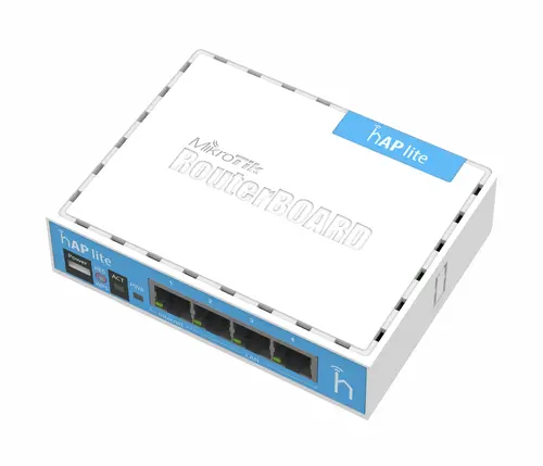 Безжичен Access Point MikroTik hAP lite RB941-2nD, 32MB RAM, 4xLAN, built-in 2.4Ghz 802.11b/g/n, Classic