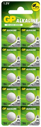 Бутонна алкална батерия GP186 AG12 LR-43/ 10 бр./pack цена за 1 бр./ 1.55V GP Бутонна алкална батерия GP186 AG12 LR-43/ 10 бр./pack цена за 1 бр./ 1.55V GP