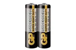 Цинк карбонова батерия GP  SUPERCELL, 15PL-S2, R6, 2 бр. в опаковка / shrink, 1.5V