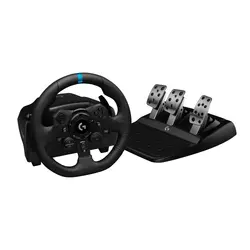 Волан, Logitech G923 Racing Wheel And Pedals, Play Station 4, PC, 900° Rotation, Trueforce Next-Gen Force Feedback, Dual Clutch (In Supported Games), Aluminium, Steel, Leather