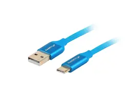 Кабел, Lanberg USB-C(M) ->  USB-A (M) 2.0 cable 1.8m, blue QC 3.0 premium