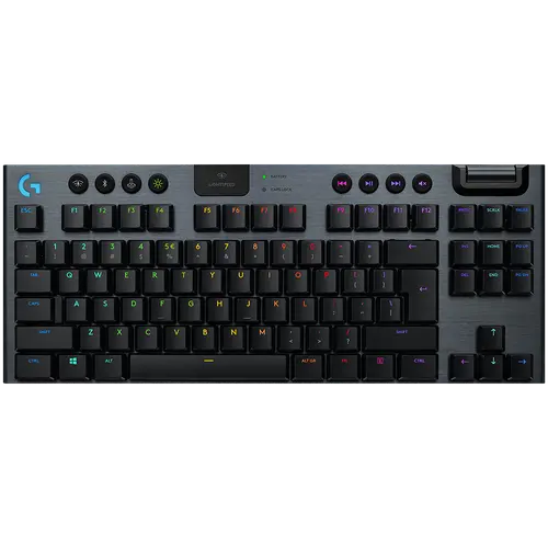 Клавиатура, Logitech G915 Wireless TKL Keyboard, GL Tactile Low Profile, Lightspeed Wireless, Lightsync RGB, Game Mode, Media Controls, Carbon