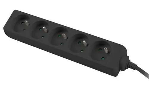 Разклонител, Lanberg power strip 3m, 5 socket,s french quality-grade copper cable, black