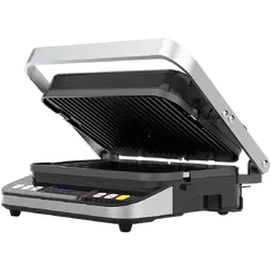 AENO ''Electric Grill EG1: 2000W, 3 heating modes - Upper Grill, Lower Grill, Both Grills  Defrost, Max opening angle -180°, Temperature regulation, Timer, Removable double-sided plates, Plate size 320*220mm''