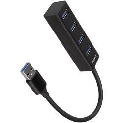 AXAGON HUE-M1A 4x USB3.2 Gen 1 MINI hub, metal, 20cm USB-A cable