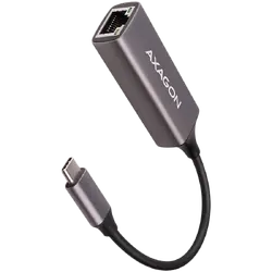 AXAGON ADE-TRC Type-C USB3.2 Gen 1 - Gigabit Ethernet 10/100/1000 Adapter, metal, titan grey