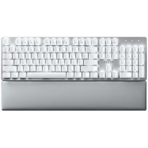 Razer Pro Type Ultra - US Layout, Wireless Mechanical Keyboard for Productivity, Razer Yellow Mechanical Switch, Bluetooth and Razer HyperSpeed (2.4GHz), Backlit keys (white LED), USB-C, Plush leatherette wrist rest, Soft-touch coating