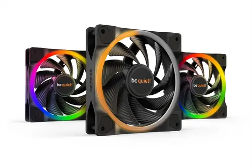 be quiet! LIGHT WINGS 120mm PWM high-speed Triple-Pack, 4-pin, Fan speed: 2500RPM, ARGB (ARGB Hub included), 31 db(A), 3 years warranty
