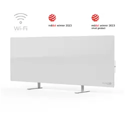 AENO Premium Eco Smart Heater, 700W, Tempered glass, Infrared+convection heating type, Plug type: Europe (E/F type), WHITE