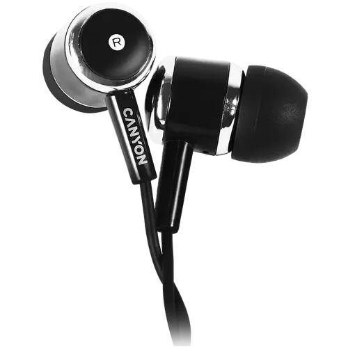 CANYON Stereo earphones with microphone, Black