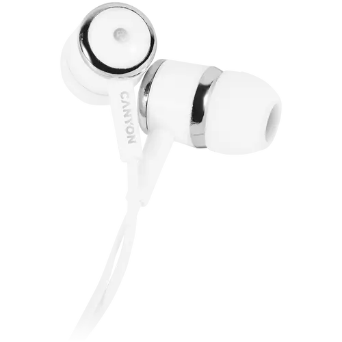 CANYON Stereo earphones with microphone, White