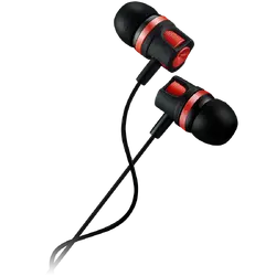 CANYON Stereo earphones with microphone, 1.2M, red