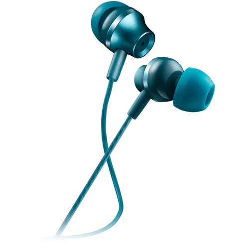 CANYON Stereo earphones with microphone, metallic shell, 1.2M, blue-green