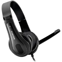 CANYON PC headset HSC-1 PC Mic Flat 2m Black