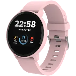 CANYON Lollypop SW-63, Smart watch, 1.3inches IPS full touch screen, Round watch, IP68 waterproof, multi-sport mode, BT5.0, compatibility with iOS and android, Pink, Host: 25.2*42.5*10.7mm, Strap: 20*250mm, 45g