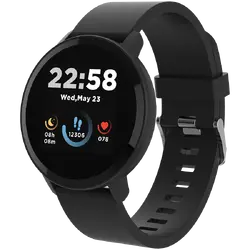 CANYON Lollypop SW-63, Smart watch, 1.3inches IPS full touch screen, Round watch, IP68 waterproof, multi-sport mode, BT5.0, compatibility with iOS and android, black, Host: 25.2*42.5*10.7mm, Strap: 20*250mm, 45g