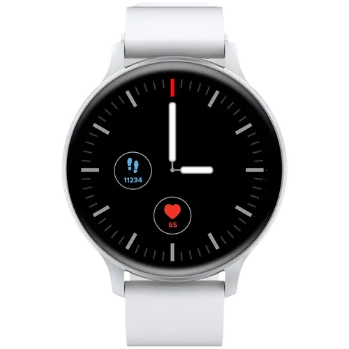 CANYON Badian SW-68, Smartwatch, Realtek 8762CK, 1.28''TFT 240x240px; RAM : 160KB, Lithium-ion polymer battery, 3.7V 190mAh Include, Silver Zinc alloy middle frame + plastic bottom case+ white Silicone strap + silver strap buckle, 44.9x 10.9mm, strap: 20x220mm, 50.64g CANYON Badian SW-68, Smartwatch, Realtek 8762CK, 1.28''TFT 240x240px; RAM : 160KB, Lithium-ion polymer battery, 3.7V 190mAh Include, Silver Zinc alloy middle frame + plastic bottom case+ white Silicone strap + silver strap buckle, 44.9x 10.9mm, strap: 20x220mm, 50.64g