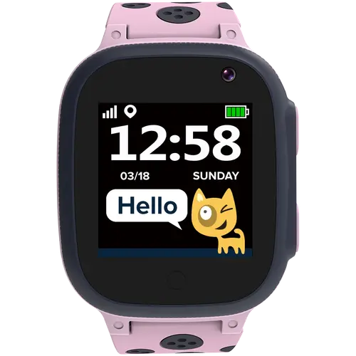 CANYON Sandy KW-34, Kids smartwatch, 1.44 inch colorful screen, GPS function, Nano SIM card, 32+32MB, GSM(850/900/1800/1900MHz), 400mAh battery, compatibility with iOS and android, Pink, host: 52.9*40.3*14.8mm, strap: 230*20mm, 42g