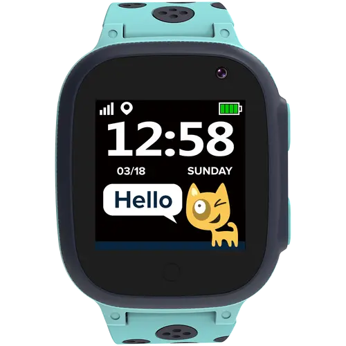 CANYON Sandy KW-34, Kids smartwatch, 1.44 inch colorful screen,  GPS function, Nano SIM card, 32+32MB, GSM(850/900/1800/1900MHz), 400mAh battery, compatibility with iOS and android, Blue, host: 52.9*40.3*14.8mm, strap: 230*20mm, 42g