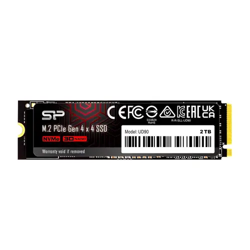 Silicon Power UD90 2TB SSD PCIe Gen 4x4 SSD UD90 - PCIe Gen4x4 & NVMe 1.4, 3D NAND, SLC Cache + HMB, 5 year warranty - Max 4800/4200 MB/s