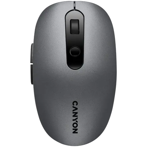 CANYON MW-9, 2 in 1 Wireless optical mouse with 6 buttons, DPI 800/1000/1200/1500, 2 mode(BT/ 2.4GHz), Battery AA*1pcs, Grey, 65.4*112.25*32.3mm, 0.092kg
