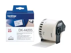 Консуматив, Brother DK-44205 White Removable Paper Tape 62 mm x 30.48 m, Black on White