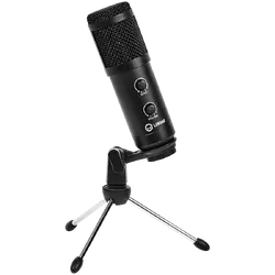 LORGAR Soner 313, Gaming Microphones, Black, USB condenser microphone with Volume Knob & Echo Kob, including 1x Microphone, 1 x 2.5M USB Cable, 1 x Tripod Stand, 1 x User Manual, body size: Φ47.4*158.2*48.1mm, weight: 243.0g