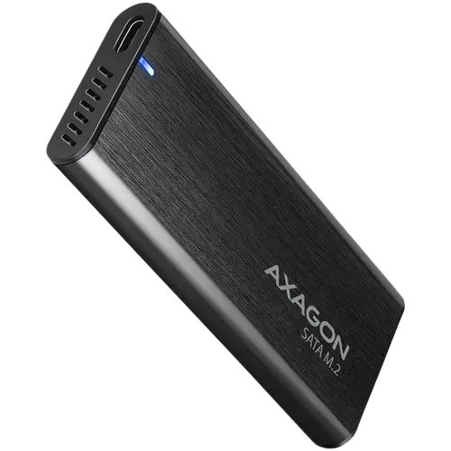 AXAGON EEM2-SBC, M.2 SATA screwless RAW box, black, SuperSpeed USB-C 10 Gbps