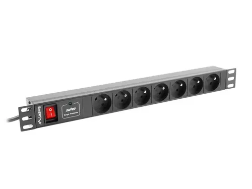 Филтър, Lanberg power distribution unit (PDU) 19"1U 10A 7 SOCKETS 2M, black