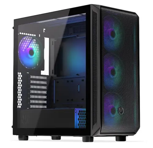 Endorfy Arx 700 ARGB, Mid-Tower, ATX/mATX/mITX, 2x USB-A (3.1 GEN 1), 1x Audio/1x Mic, 4x STRATUS 140 PWM fans, Tempered Glass, Mesh Top & Front Panel, 486×228×472 mm,  3 Year Warranty