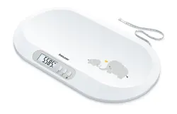 Везна, Beurer BY 90 baby scale, Data transfer via Bluetooth, Automatic and manual hold function, Curved weighing surface, 10 Measurement memory spaces