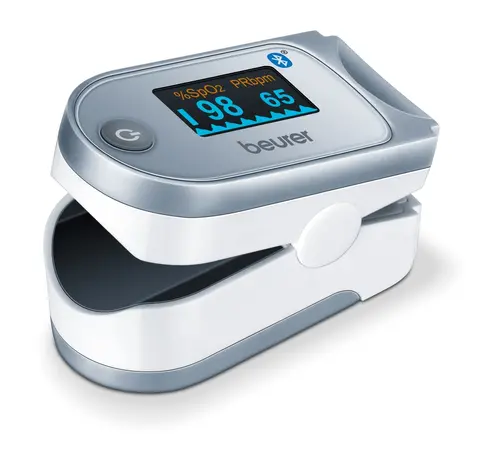 Пулсов оксиметър, Beurer PO 60 Bluetooth pulse oximeter, arterial oxygen saturation (SpO2) and heart rate (pulse),Bluetooth, Graphic pulse display, Memory spaces 100