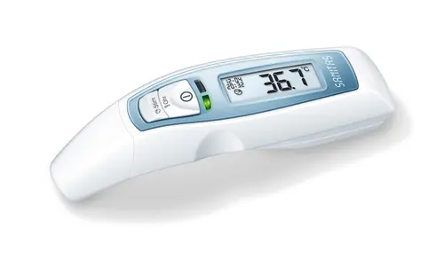 Термометър, Beurer FT 65 multi functional thermometer, 6-in-1 function: ear, forehead and surface temperature, temperature alarm, date and time, 10 memory spaces, medical device