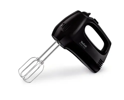 Миксер, Tefal HT310838, Hand Mixer, 300W, 5 Speeds + turbo,  2 Beaters, 2 Dough hooks, black