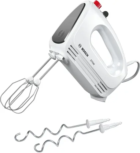 Миксер, Bosch MFQ22100, Hand mixer, CleverMixx, 375 W, 4 speed settings, additional pulse/turbo setting, white/gray