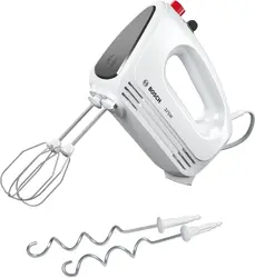 Миксер, Bosch MFQ22100, Hand mixer, CleverMixx, 375 W, 4 speed settings, additional pulse/turbo setting, white/gray