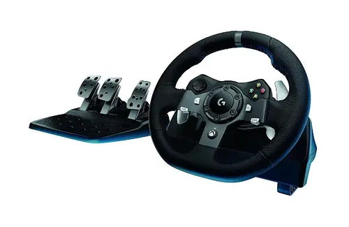 Волан, Logitech G920 Driving Force Racing Wheel, Xbox One, PC, 900° Rotation, Dual Motor Force Feedback, Adjustable Pedals, Leather