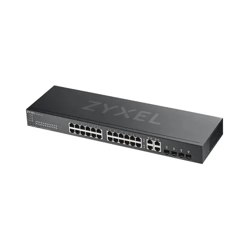 Комутатор, ZyXEL GS1920-24v2, 28 Port Smart Managed Switch 24x Gigabit Copper and 4x Gigabit dual pers., hybird mode, standalone or NebulaFlex Cloud