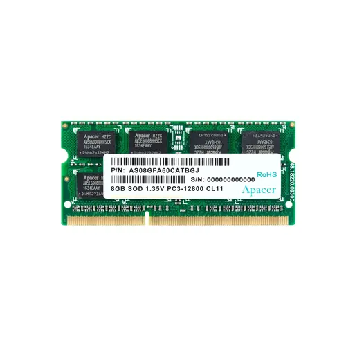 Памет, Apacer 8GB Notebook Memory - DDR3 SODIMM 204pin Low Voltage 1.35V PC12800 @ 1600MHz