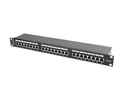Пач панел, Lanberg patch panel 24 port 1U CAT.5E shielded, black