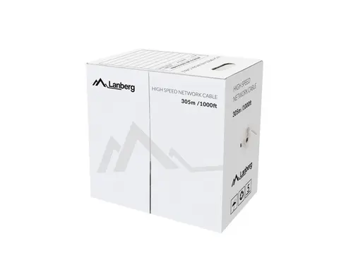 Кабел, Lanberg LAN cable CAT.5E UTP 305m solid CU fluke passed, grey