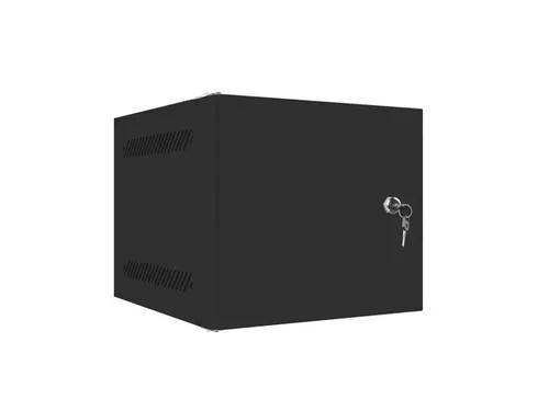 Комуникационен шкаф, Lanberg rack cabinet 10" wall-mount 6U / 280x310 for self-assembly with metal door (flat pack), black
