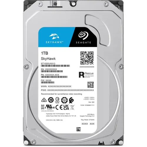 Твърд диск, Seagate SkyHawk 1TB ( 3.5", 256MB, 5900 RPM, SATA 6Gb/s )