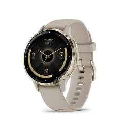 Garmin Venu® 3S - Soft Gold безел с French Grey корпус и силиконова каишка 010-02785-02