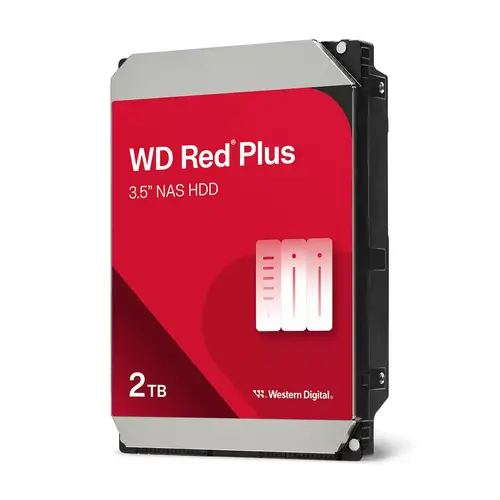 Твърд диск, Western Digital Red 2TB Plus ( 3.5", 128MB, 5400 RPM, SATA 6Gb/s )