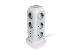 Разклонител, Verbatim EUPT-01 EU Power Tower 11 AC with 2 x USB-C / 2 x USB-A