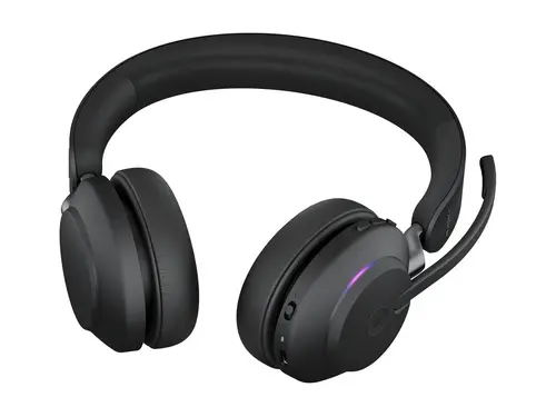 JABRA Evolve2 65 MS Stereo Headset on-ear Bluetooth wireless USB-A noise isolating black Certified for Microsoft Teams